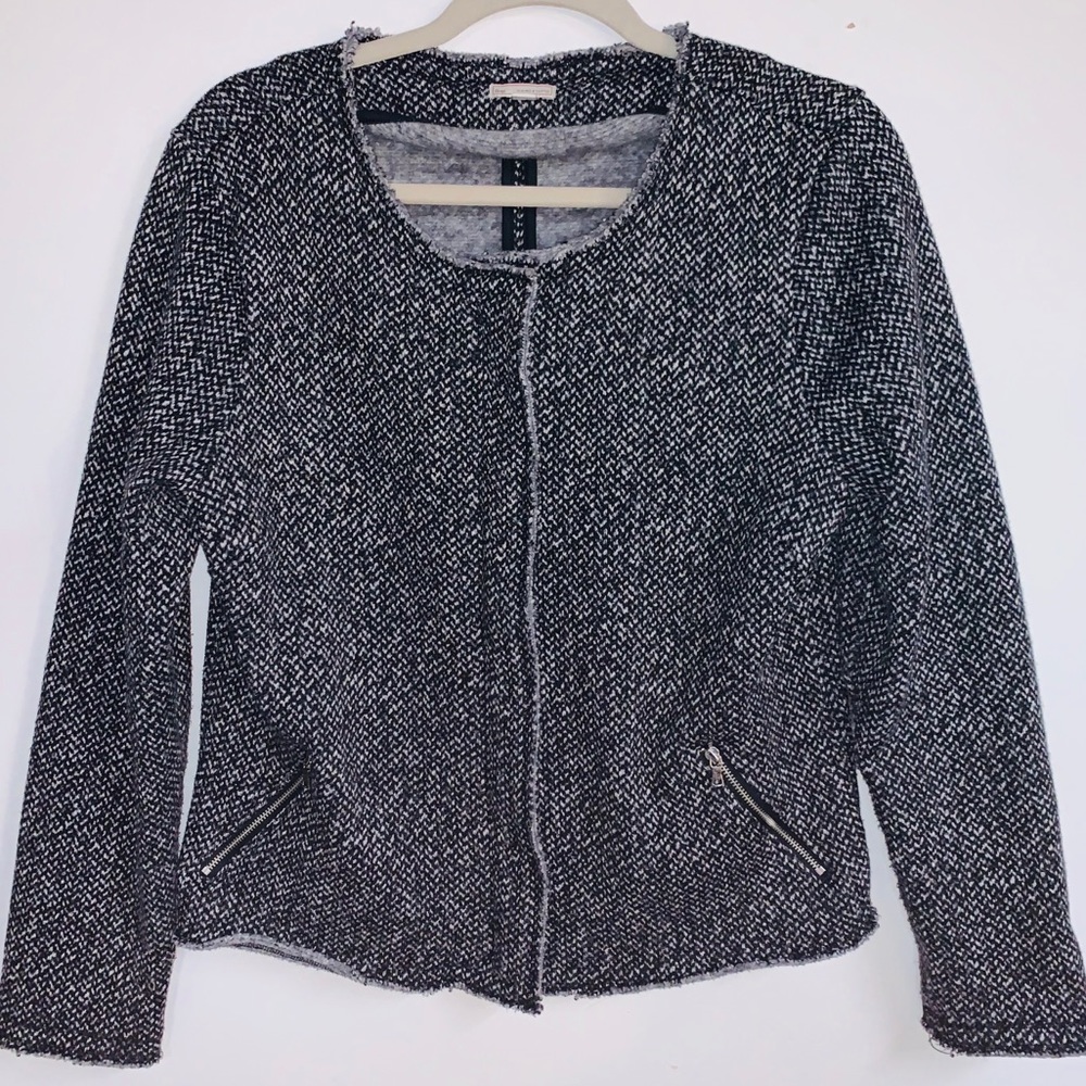 Gap grey knit zippered blazer jacket womens large